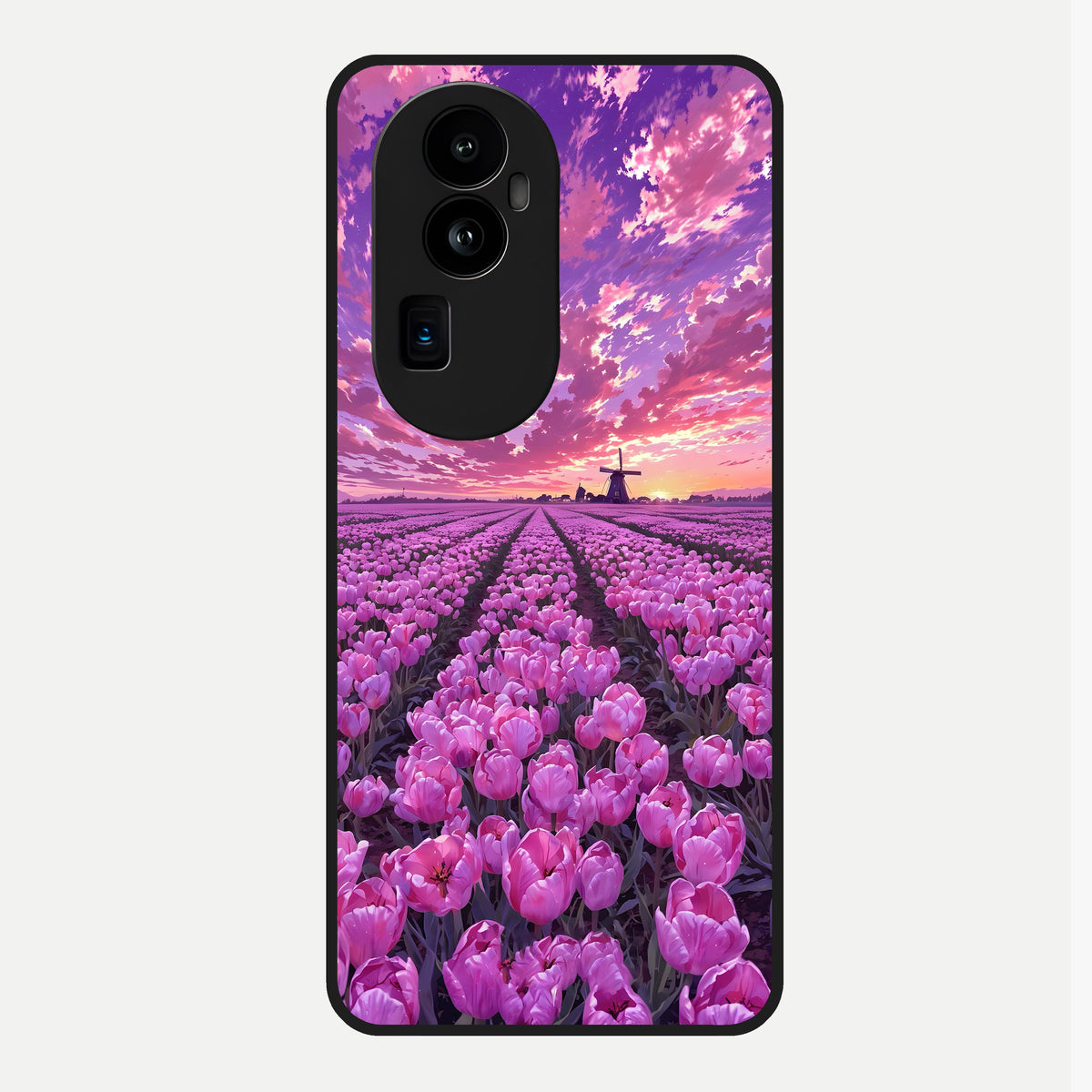  Lavender Dream Skies Glass Case For Oppo Reno 10 Pro Plus back cover – full design glossy printed glass finish