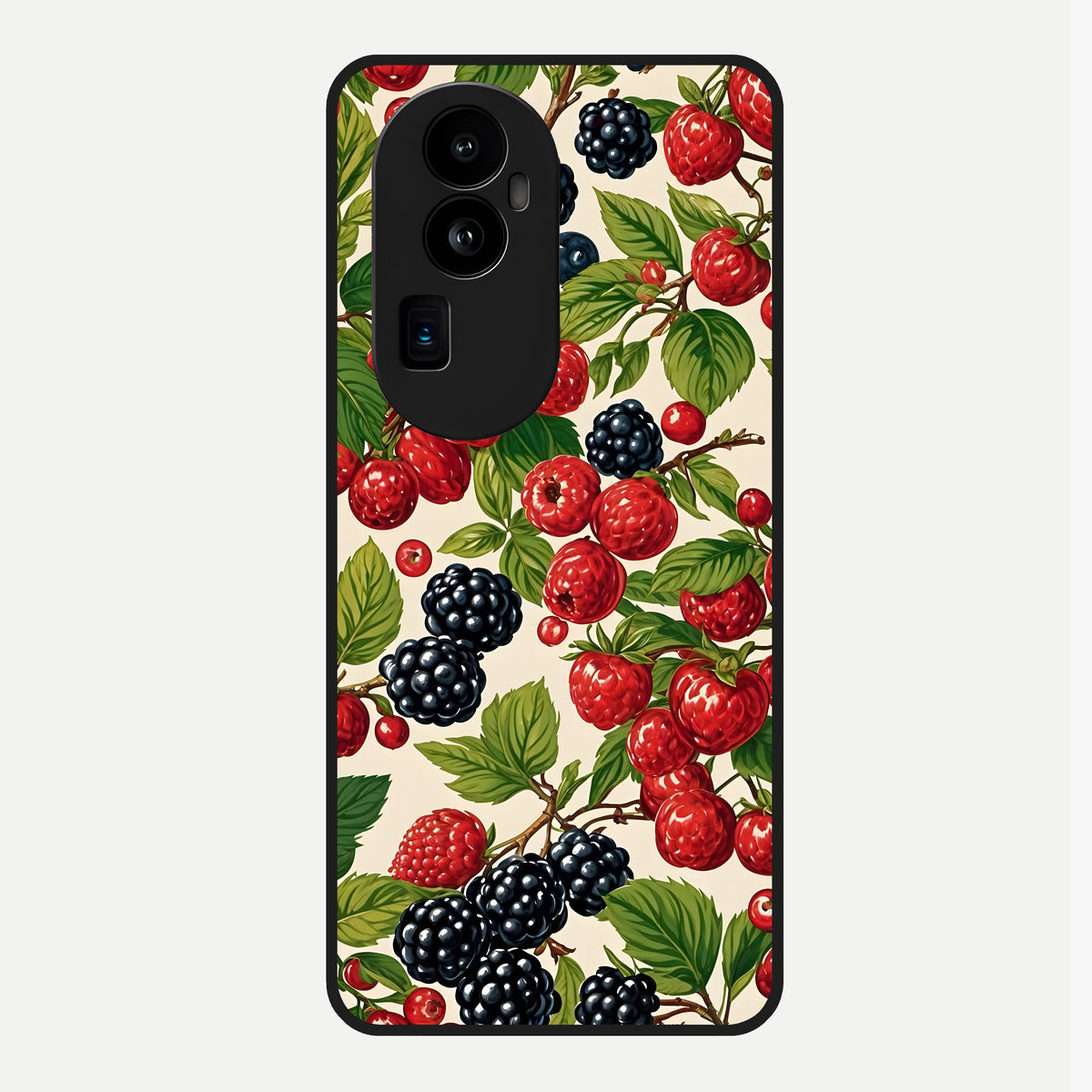  Mixed Berry Collage Glass Case For Oppo Reno 10 Pro Plus back cover – full design glossy printed glass finish