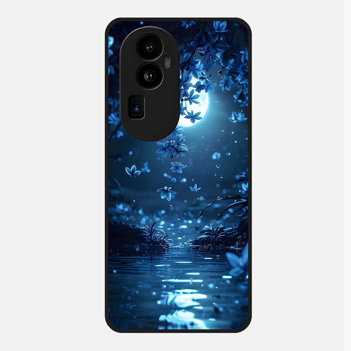  Moonlight Petal Dream Glass Case For Oppo Reno 10 Pro Plus back cover – full design glossy printed glass finish