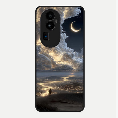  Moonlight Spark Path Glass Case For Oppo Reno 10 Pro Plus back cover – full design glossy printed glass finish