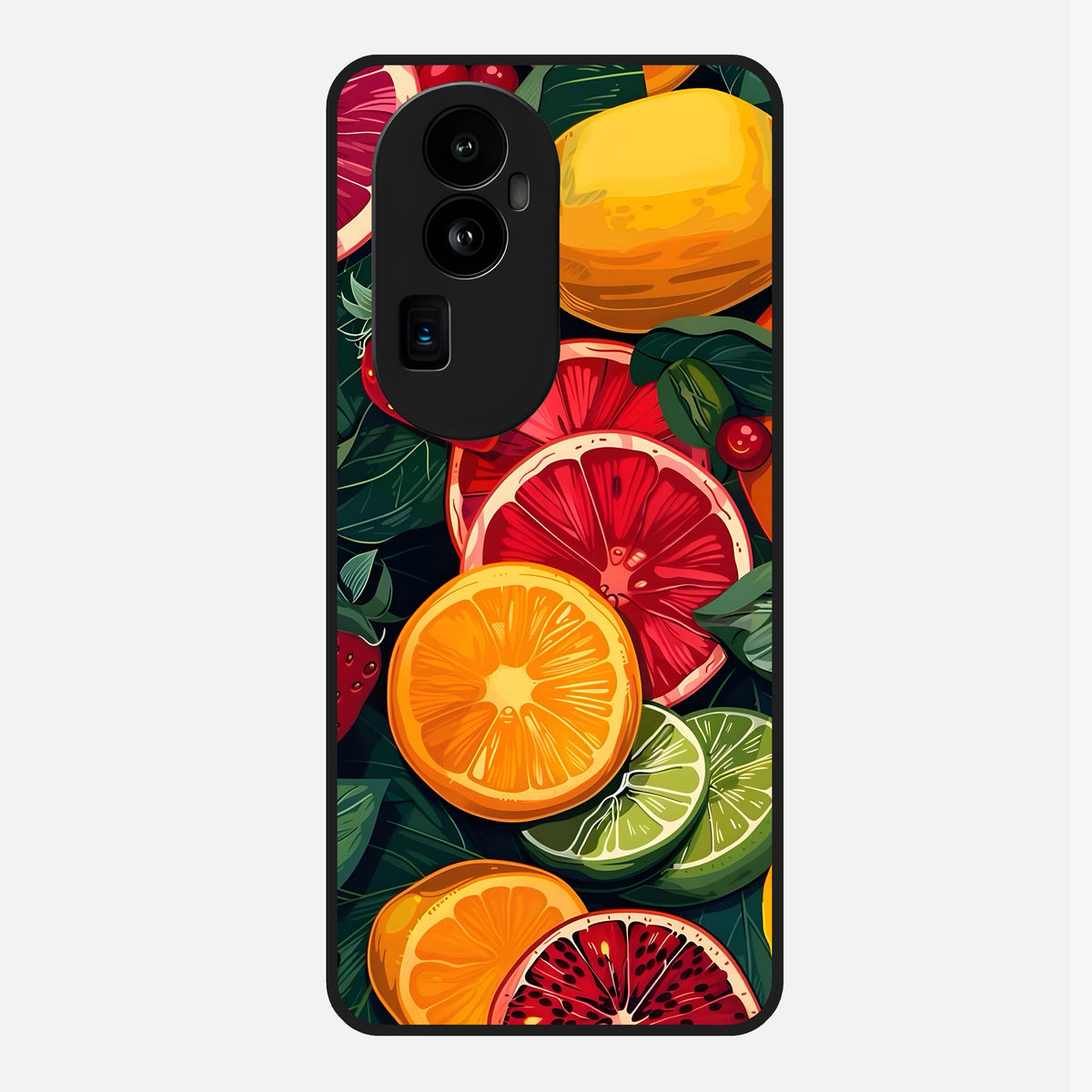 Multiple Fruits Glass Case For Oppo Reno 10 Pro Plus back cover – full design glossy printed glass finish