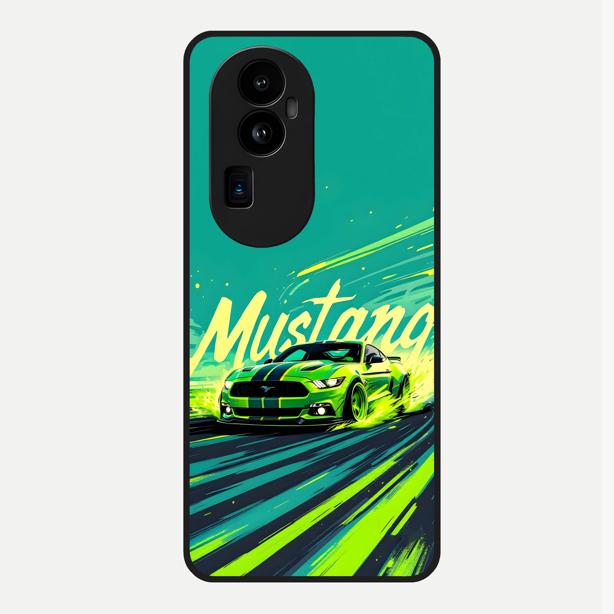  Mustang Bang Glass Case For Oppo Reno 10 Pro Plus back cover – full design glossy printed glass finish
