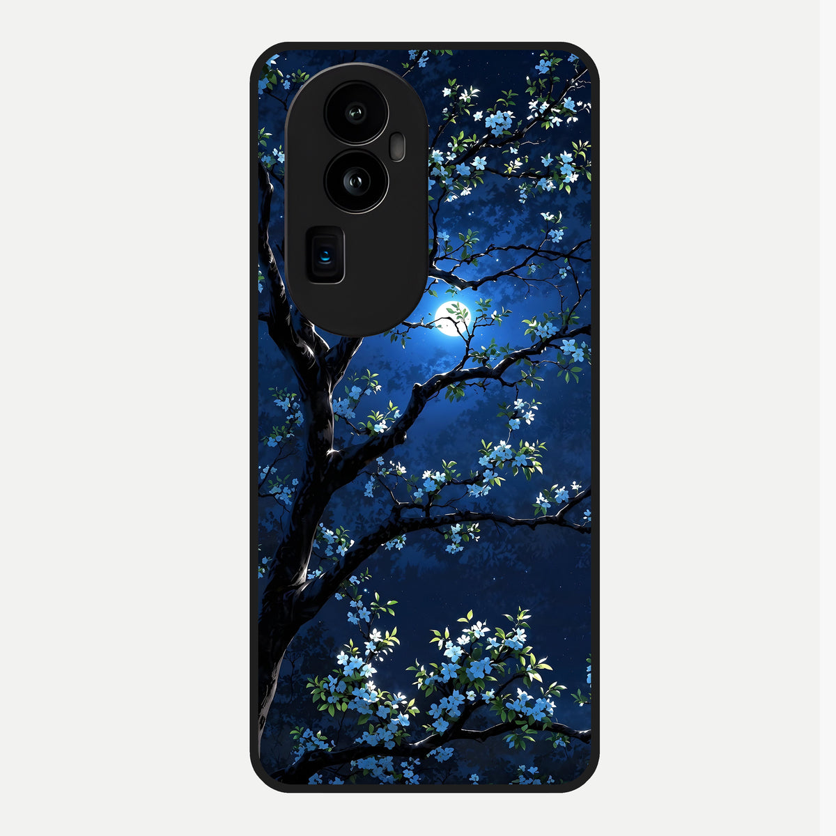  Mystic Floral Night Glass Case For Oppo Reno 10 Pro Plus back cover – full design glossy printed glass finish
