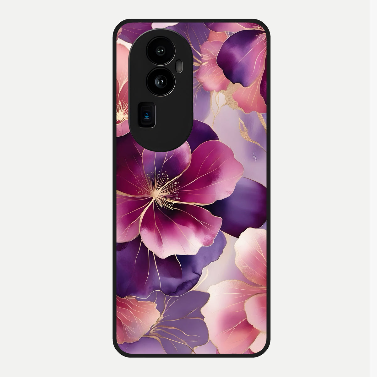  Pink Bouquet Florals Glass Case For Oppo Reno 10 Pro Plus back cover – full design glossy printed glass finish