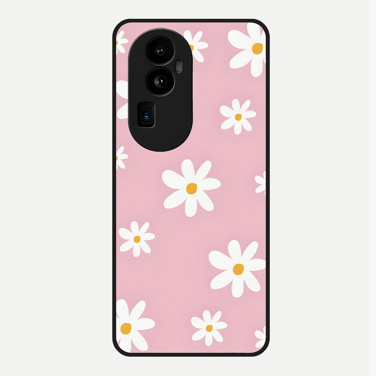  Soft Daisy Bliss Glass Case For Oppo Reno 10 Pro Plus back cover – full design glossy printed glass finish