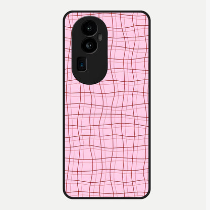  Soft Grid Bliss Glass Case For Oppo Reno 10 Pro Plus back cover – full design glossy printed glass finish