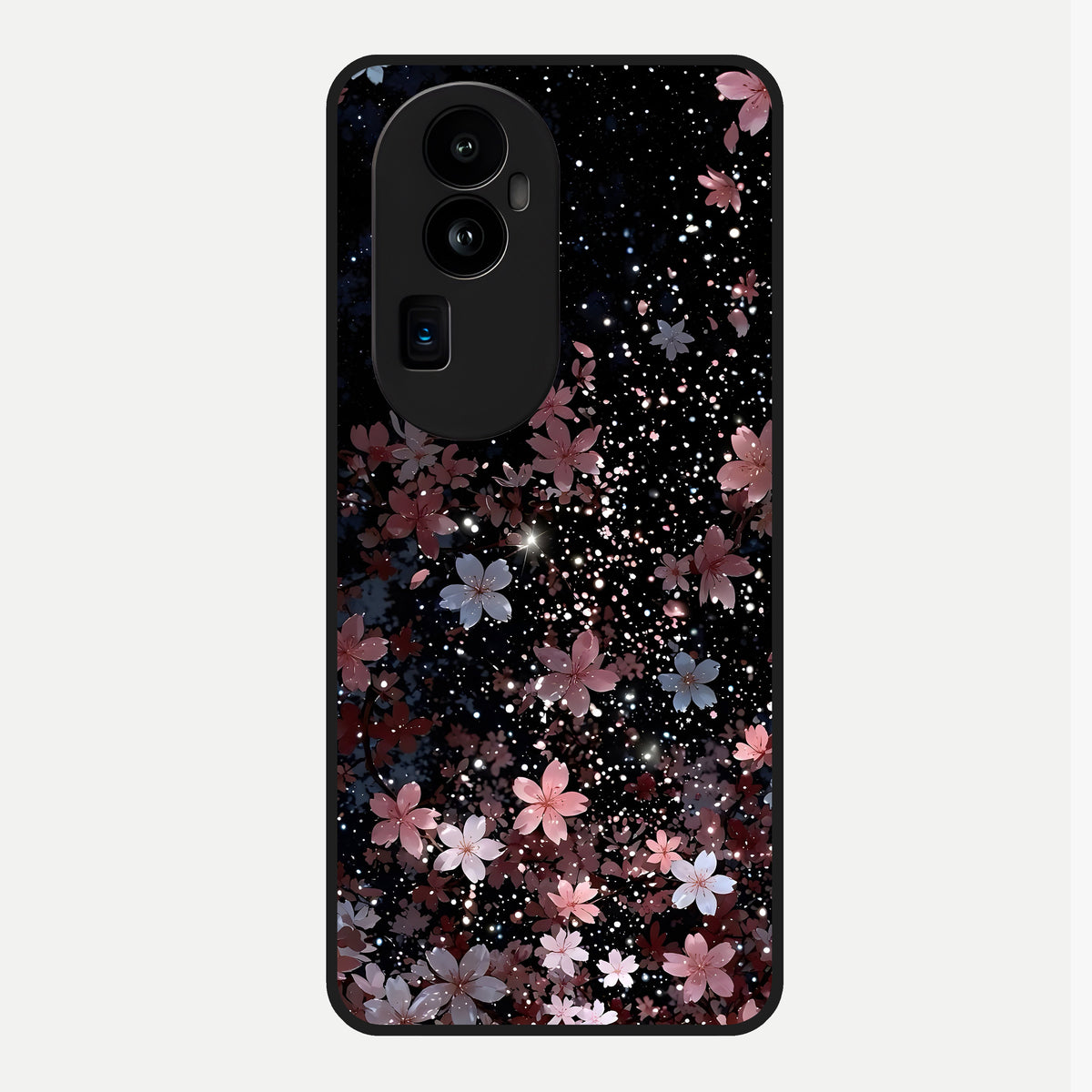  Starlit Flower Dreams Glass Case For Oppo Reno 10 Pro Plus back cover – full design glossy printed glass finish