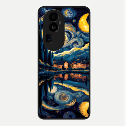  Starry Sky Serenity Glass Case For Oppo Reno 10 Pro Plus back cover – full design glossy printed glass finish
