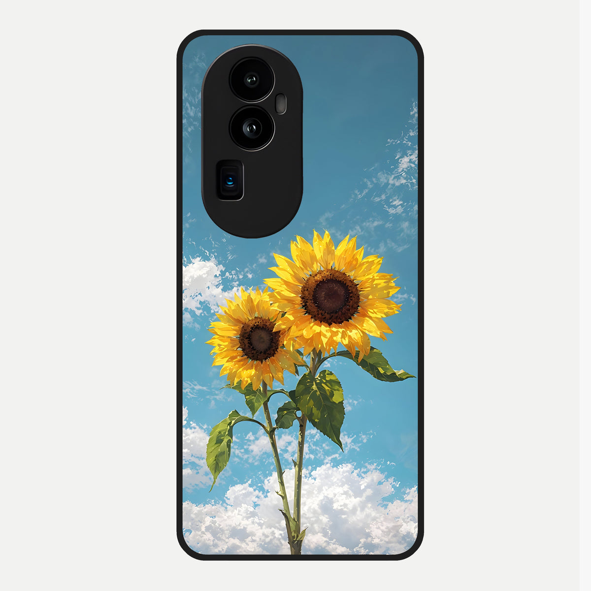  Sunlit Daisy Glow Glass Case For Oppo Reno 10 Pro Plus back cover – full design glossy printed glass finish