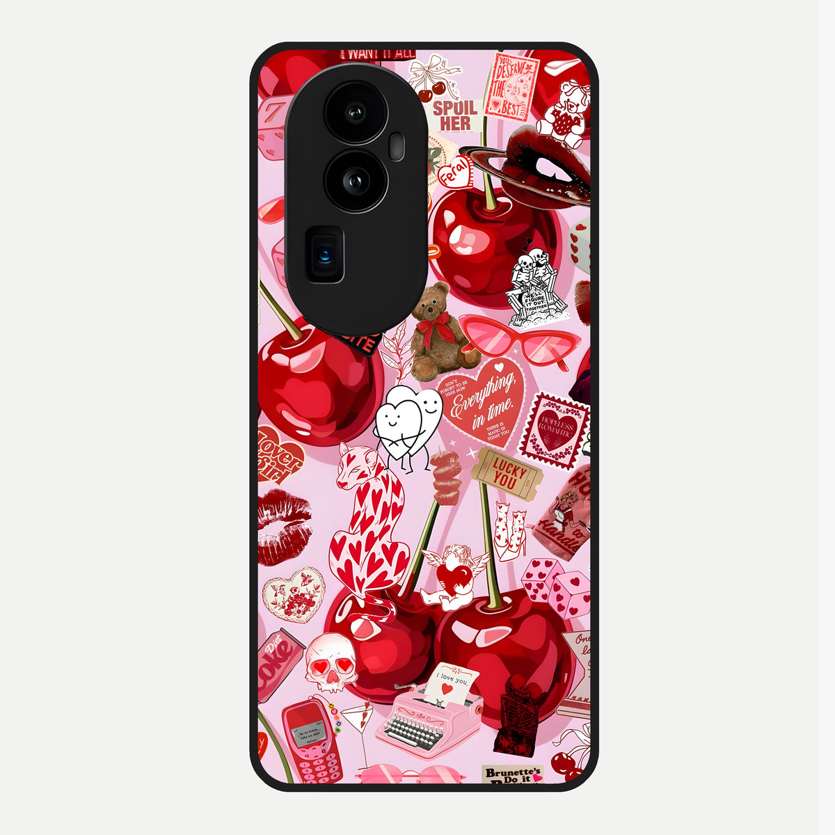  Sweet Cherry Chaos Glass Case For Oppo Reno 10 Pro Plus back cover – full design glossy printed glass finish