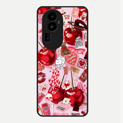  Sweet Cherry Chaos Glass Case For Oppo Reno 10 Pro Plus back cover – full design glossy printed glass finish