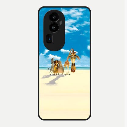  Tropical Fun Squad Glass Case For Oppo Reno 10 Pro Plus back cover – full design glossy printed glass finish