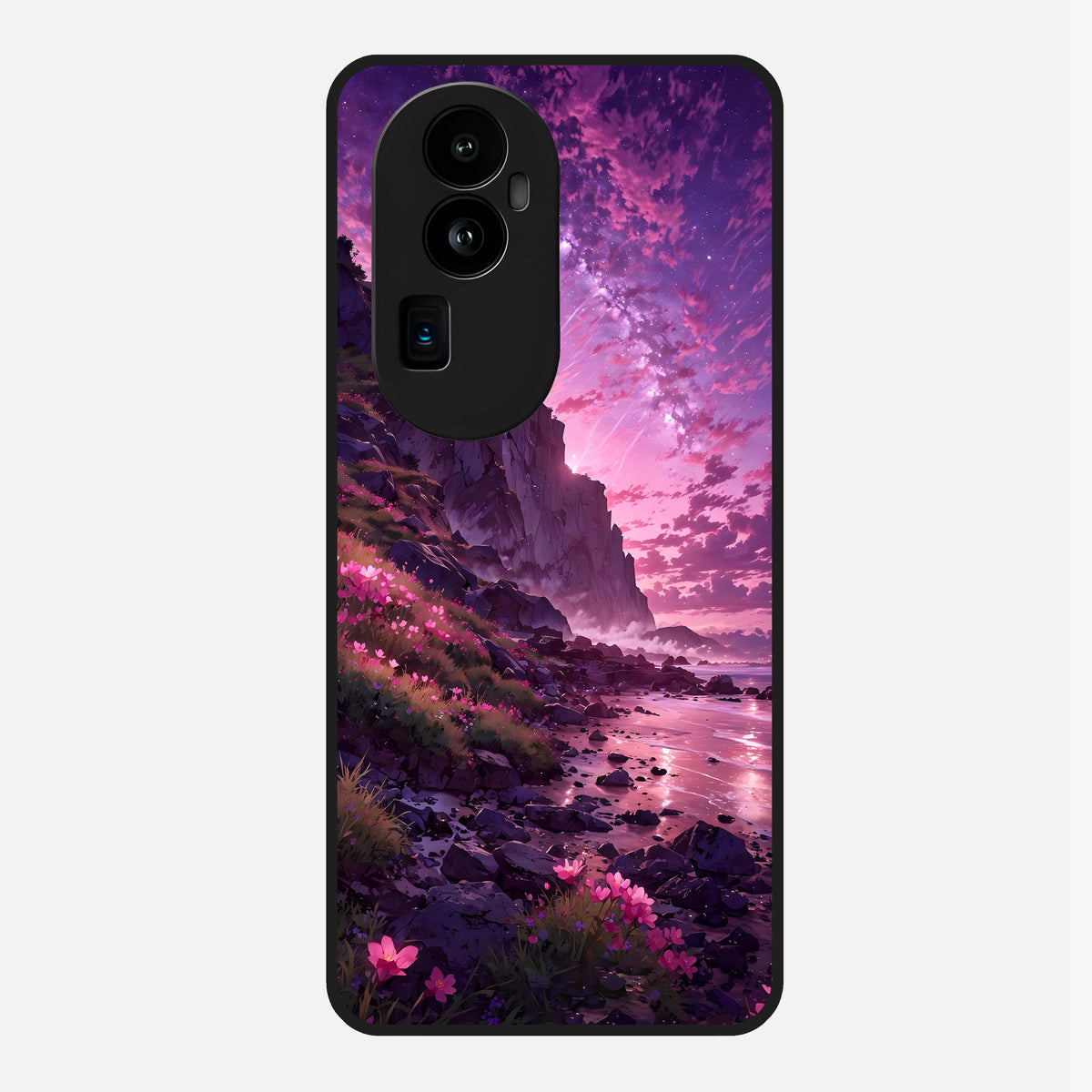  Twilight Blossom Coast Glass Case For Oppo Reno 10 Pro Plus back cover – full design glossy printed glass finish