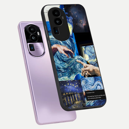  Aesthetic Vando Hands phone case For Oppo Reno 10 Pro Plus showing premium glass back cover with detailed artwork
