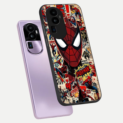  Aesthetic Wonder Spider phone case For Oppo Reno 10 Pro Plus showing premium glass back cover with detailed artwork