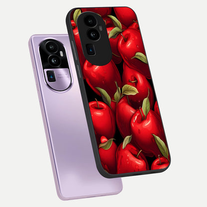  Apple Pattern phone case For Oppo Reno 10 Pro Plus showing premium glass back cover with detailed artwork