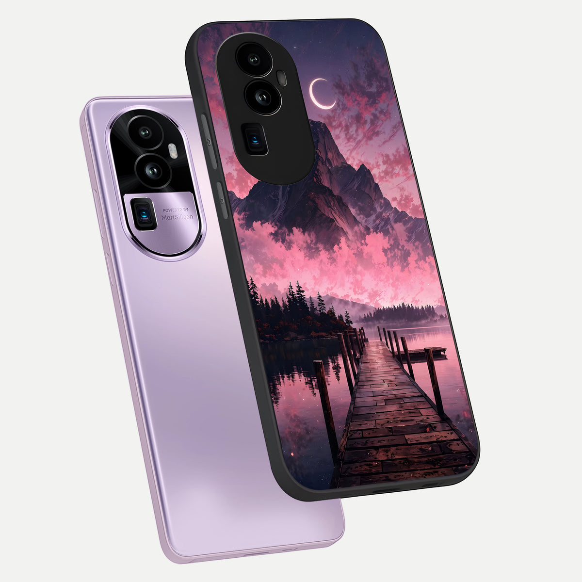  Beautiful Mountain View phone case For Oppo Reno 10 Pro Plus showing premium glass back cover with detailed artwork