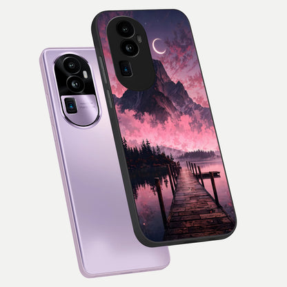  Beautiful Mountain View phone case For Oppo Reno 10 Pro Plus showing premium glass back cover with detailed artwork