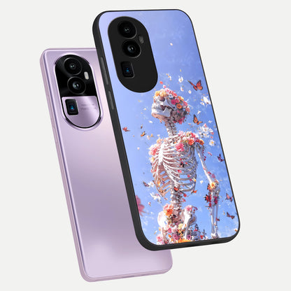  Bloom Beyond Bones phone case For Oppo Reno 10 Pro Plus showing premium glass back cover with detailed artwork
