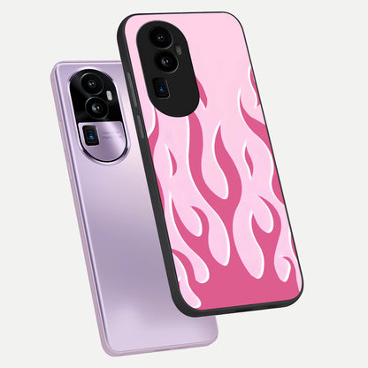  Blush Flame Energy phone case For Oppo Reno 10 Pro Plus showing premium glass back cover with detailed artwork