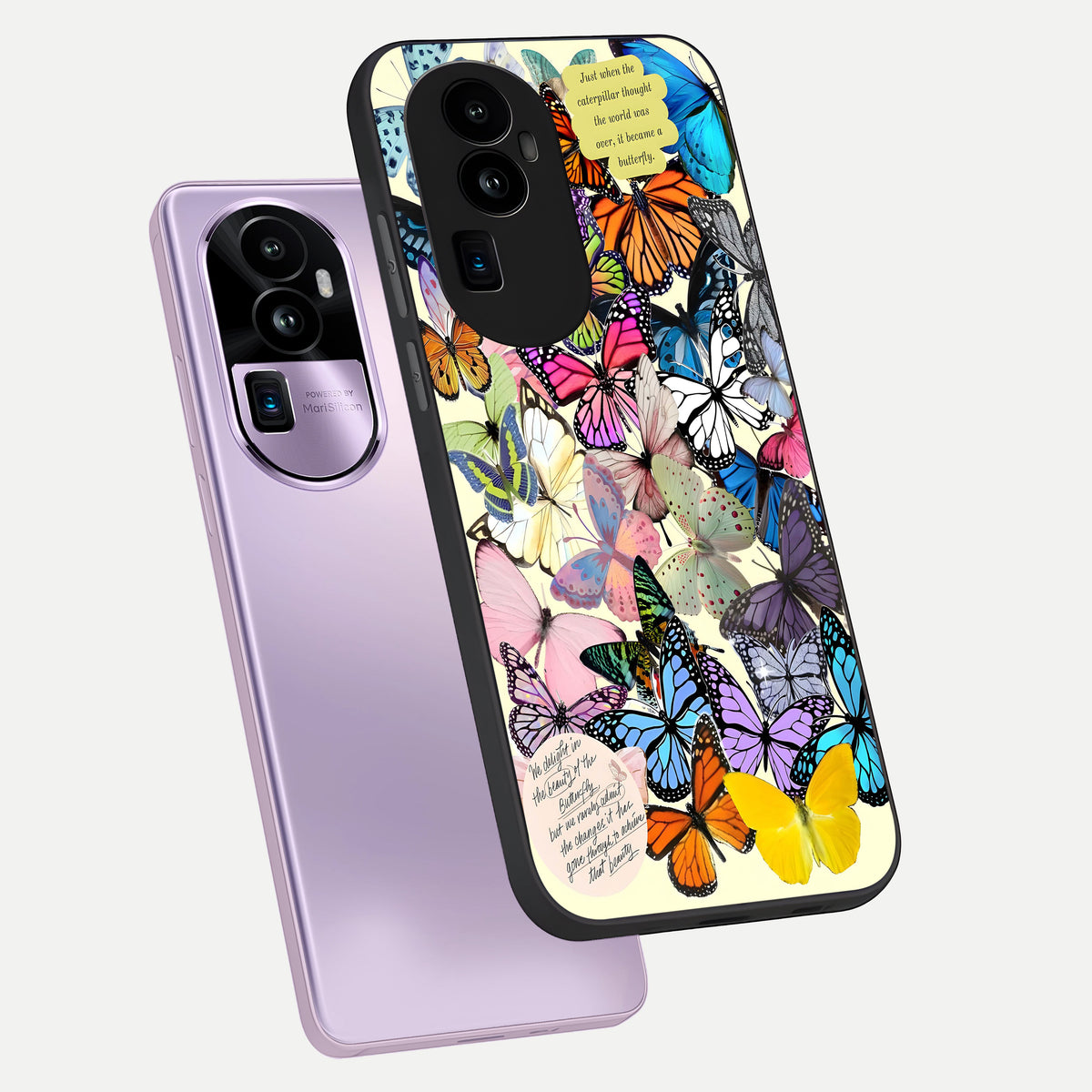  Butterflies Petal Dream phone case For Oppo Reno 10 Pro Plus showing premium glass back cover with detailed artwork