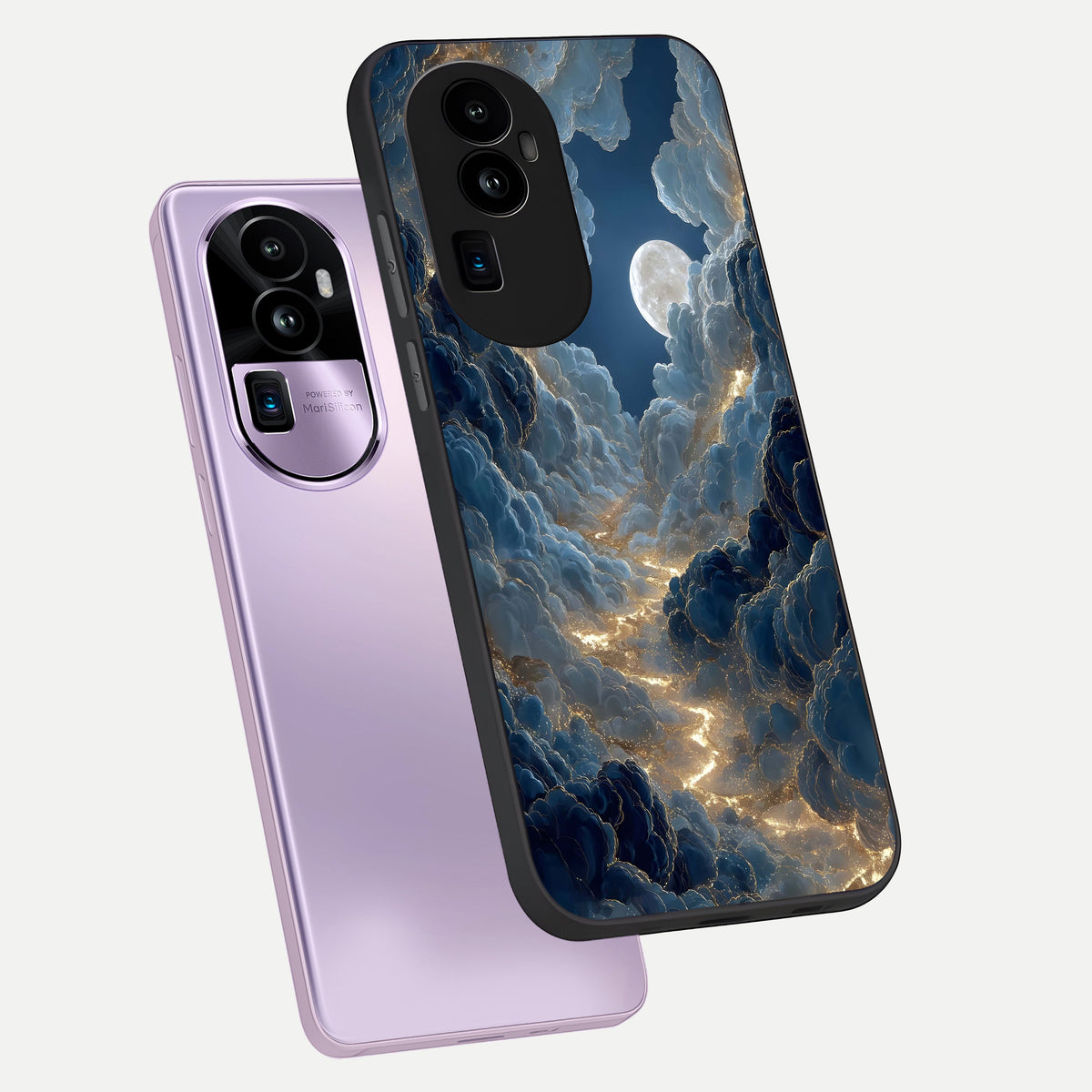  Celestial Cloud Road phone case For Oppo Reno 10 Pro Plus showing premium glass back cover with detailed artwork