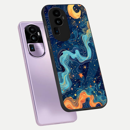 Celestial Dream Flow phone case For Oppo Reno 10 Pro Plus showing premium glass back cover with detailed artwork