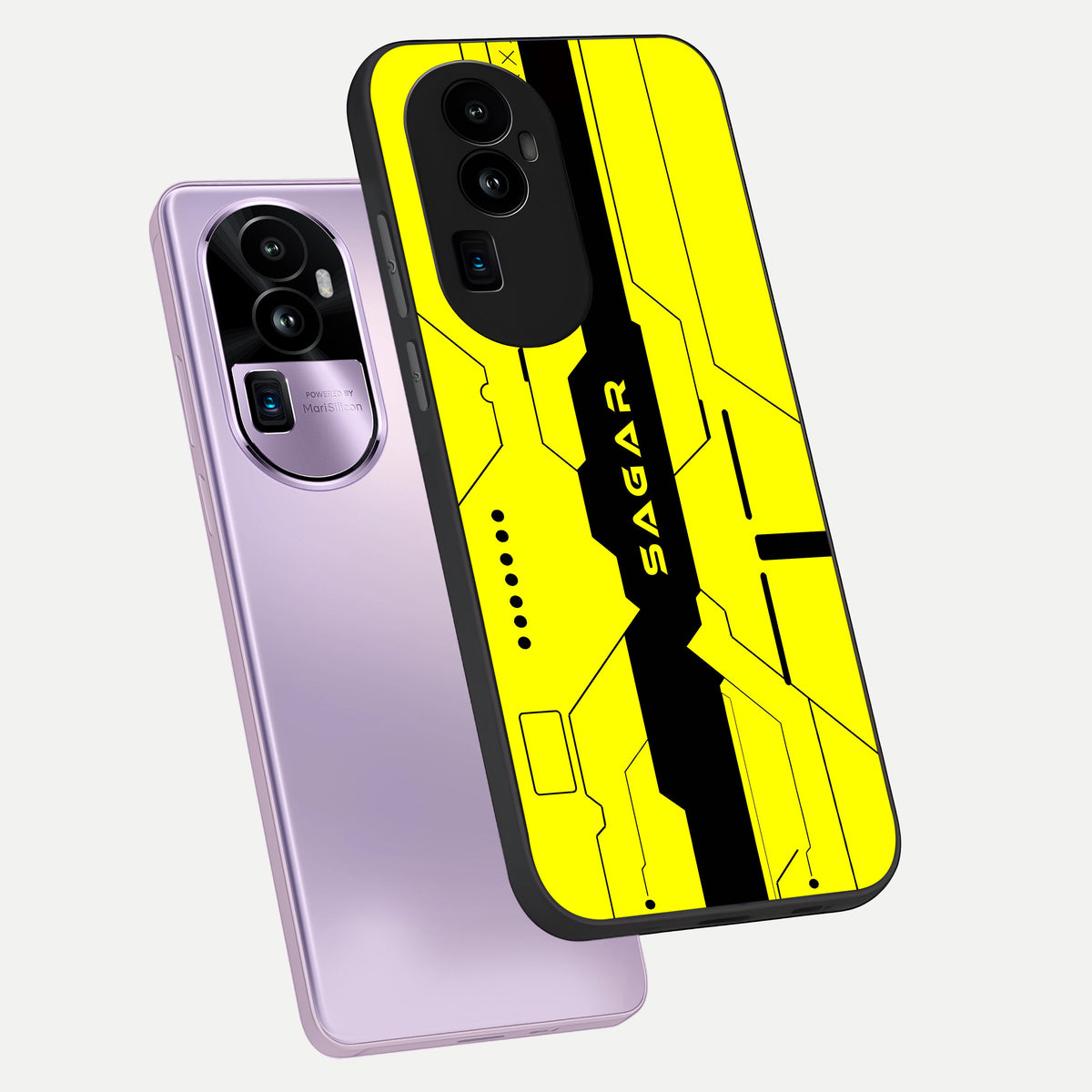  Circuit CYBERPUNK Custom Name phone case For Oppo Reno 10 Pro Plus showing premium glass back cover with detailed artwork