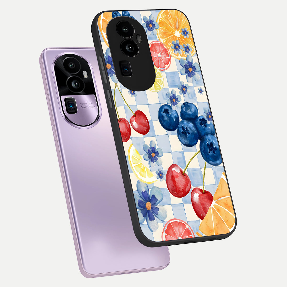  Citrus Bloom Joy phone case For Oppo Reno 10 Pro Plus showing premium glass back cover with detailed artwork