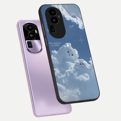  Cloud Bunny Dreams phone case For Oppo Reno 10 Pro Plus showing premium glass back cover with detailed artwork