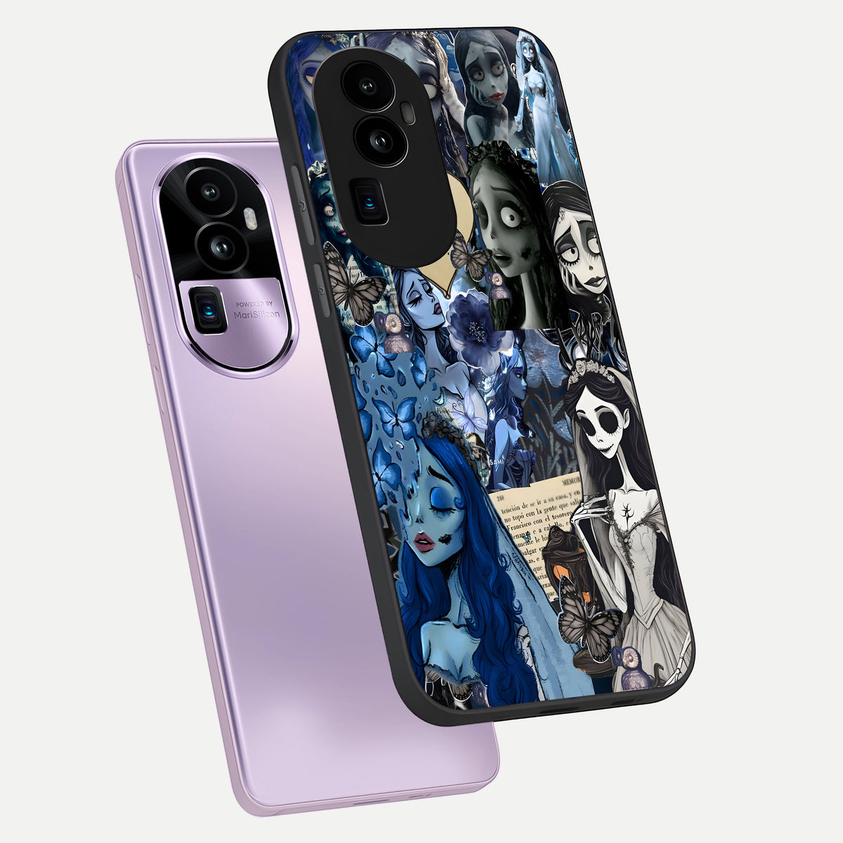  Corpse Bride Posters phone case For Oppo Reno 10 Pro Plus showing premium glass back cover with detailed artwork