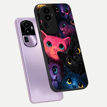  Cosmic Cats Dreams phone case For Oppo Reno 10 Pro Plus showing premium glass back cover with detailed artwork