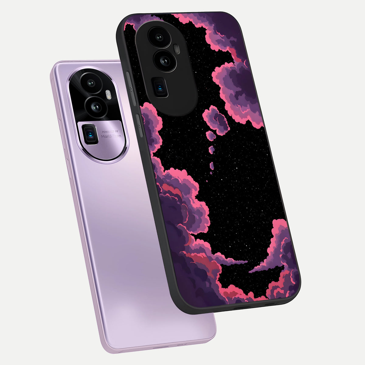  Cosmic Cloud Journey phone case For Oppo Reno 10 Pro Plus showing premium glass back cover with detailed artwork