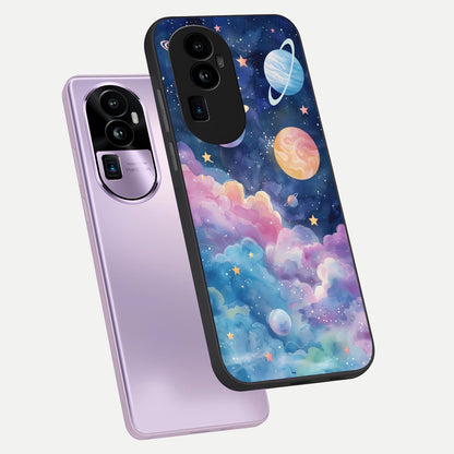  Cosmic Planet Dreams phone case For Oppo Reno 10 Pro Plus showing premium glass back cover with detailed artwork
