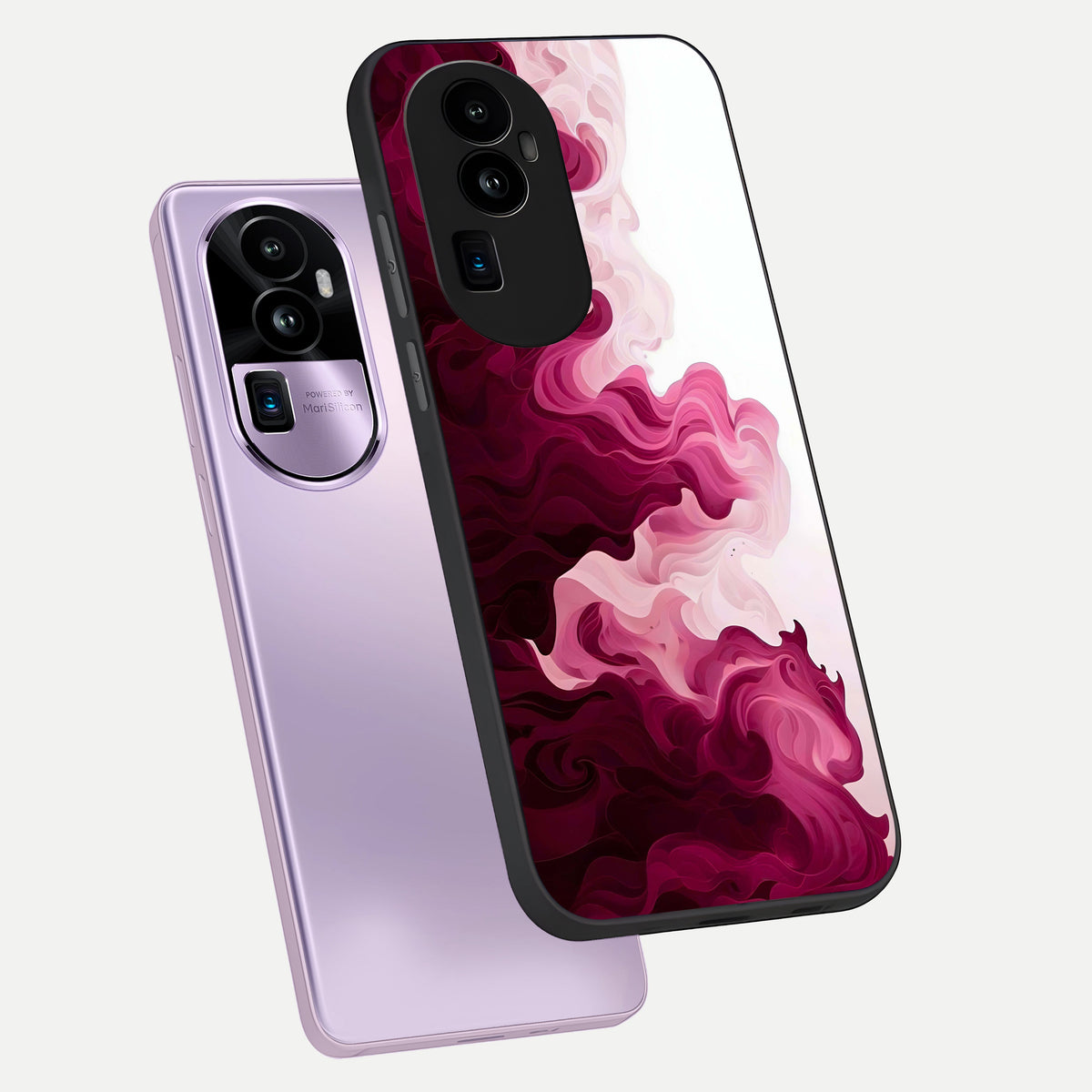  Crimson Wave Flow phone case For Oppo Reno 10 Pro Plus showing premium glass back cover with detailed artwork