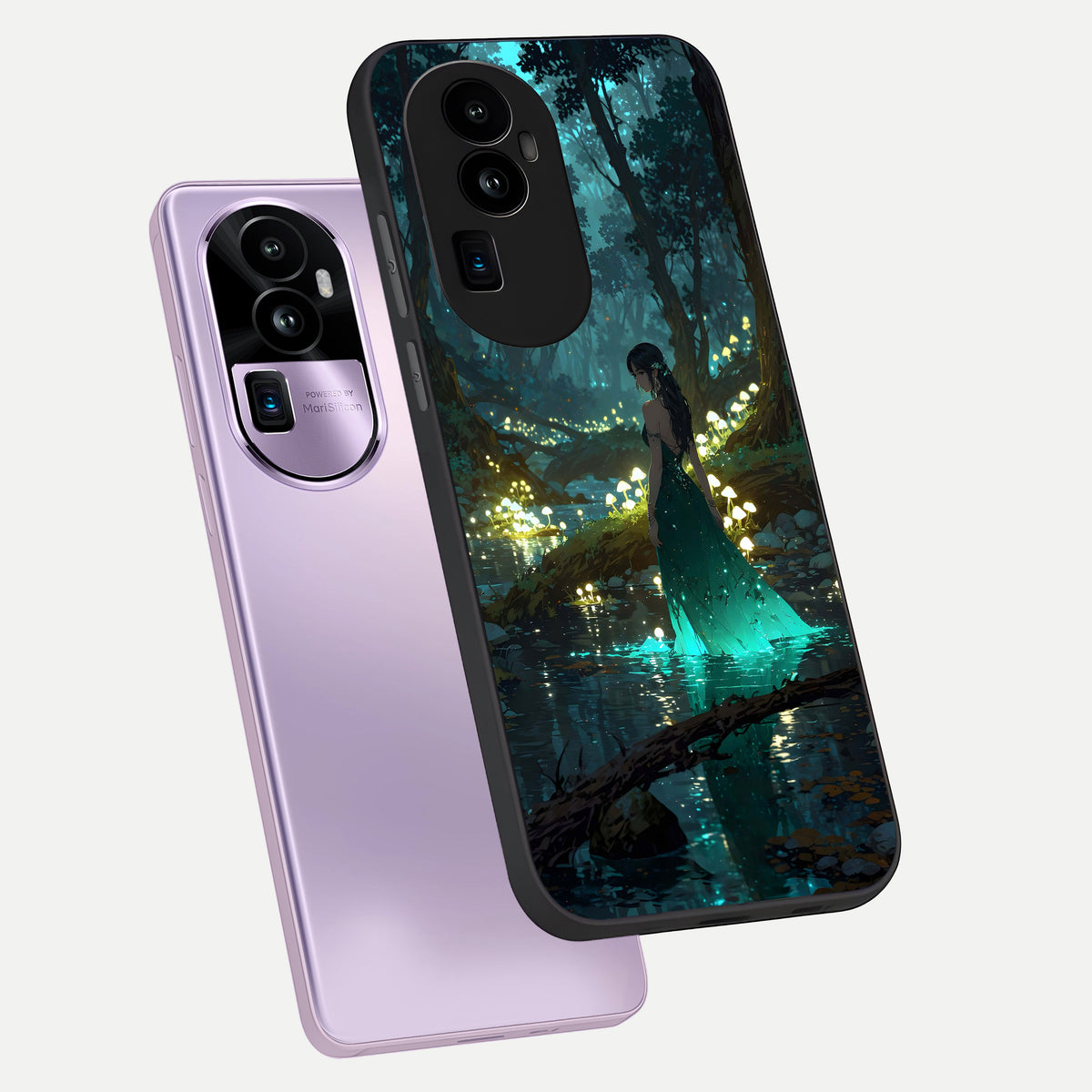  Enchanted Forest Glow phone case For Oppo Reno 10 Pro Plus showing premium glass back cover with detailed artwork