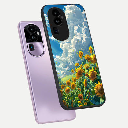  Golden Sun Glory phone case For Oppo Reno 10 Pro Plus showing premium glass back cover with detailed artwork