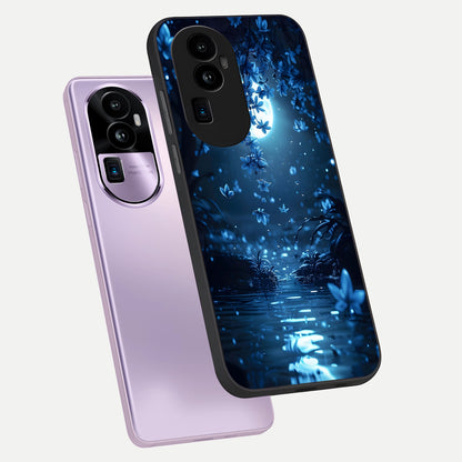  Moonlight Petal Dream phone case For Oppo Reno 10 Pro Plus showing premium glass back cover with detailed artwork