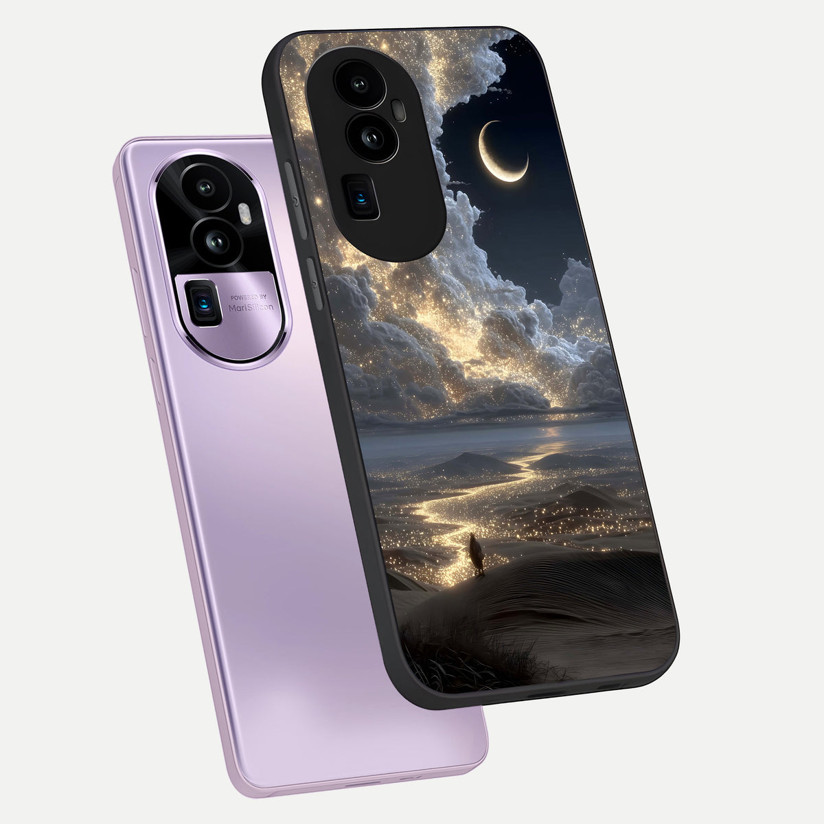  Moonlight Spark Path phone case For Oppo Reno 10 Pro Plus showing premium glass back cover with detailed artwork