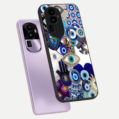  Mystic Charm Eye phone case For Oppo Reno 10 Pro Plus showing premium glass back cover with detailed artwork