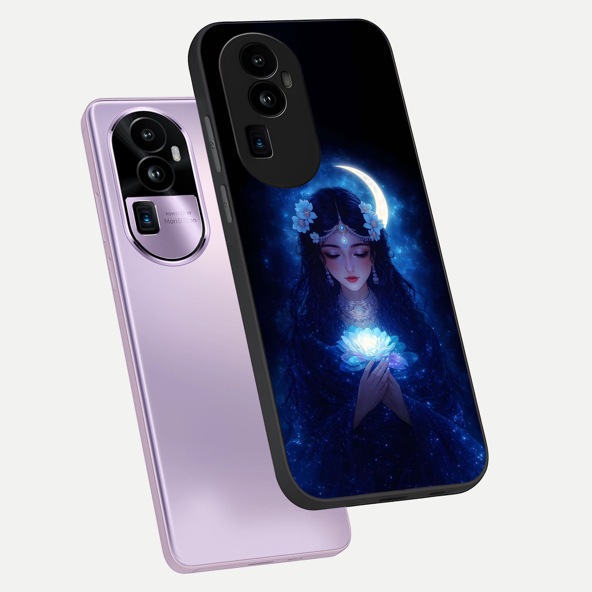  Mystic Moon Queen phone case For Oppo Reno 10 Pro Plus showing premium glass back cover with detailed artwork