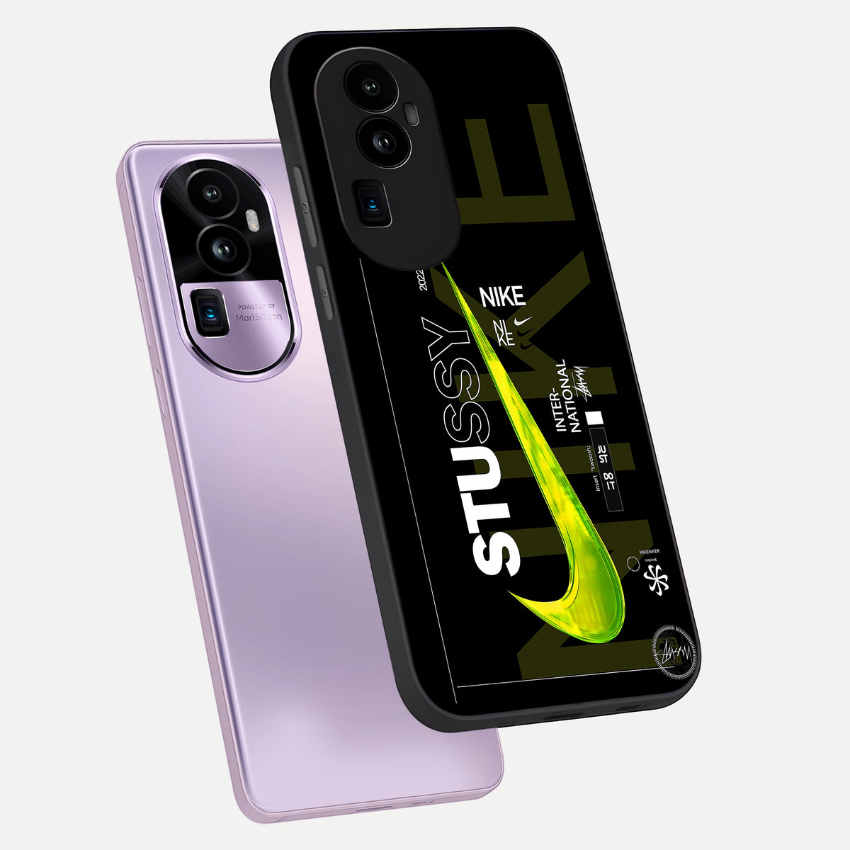  Neon Street Edition phone case For Oppo Reno 10 Pro Plus showing premium glass back cover with detailed artwork