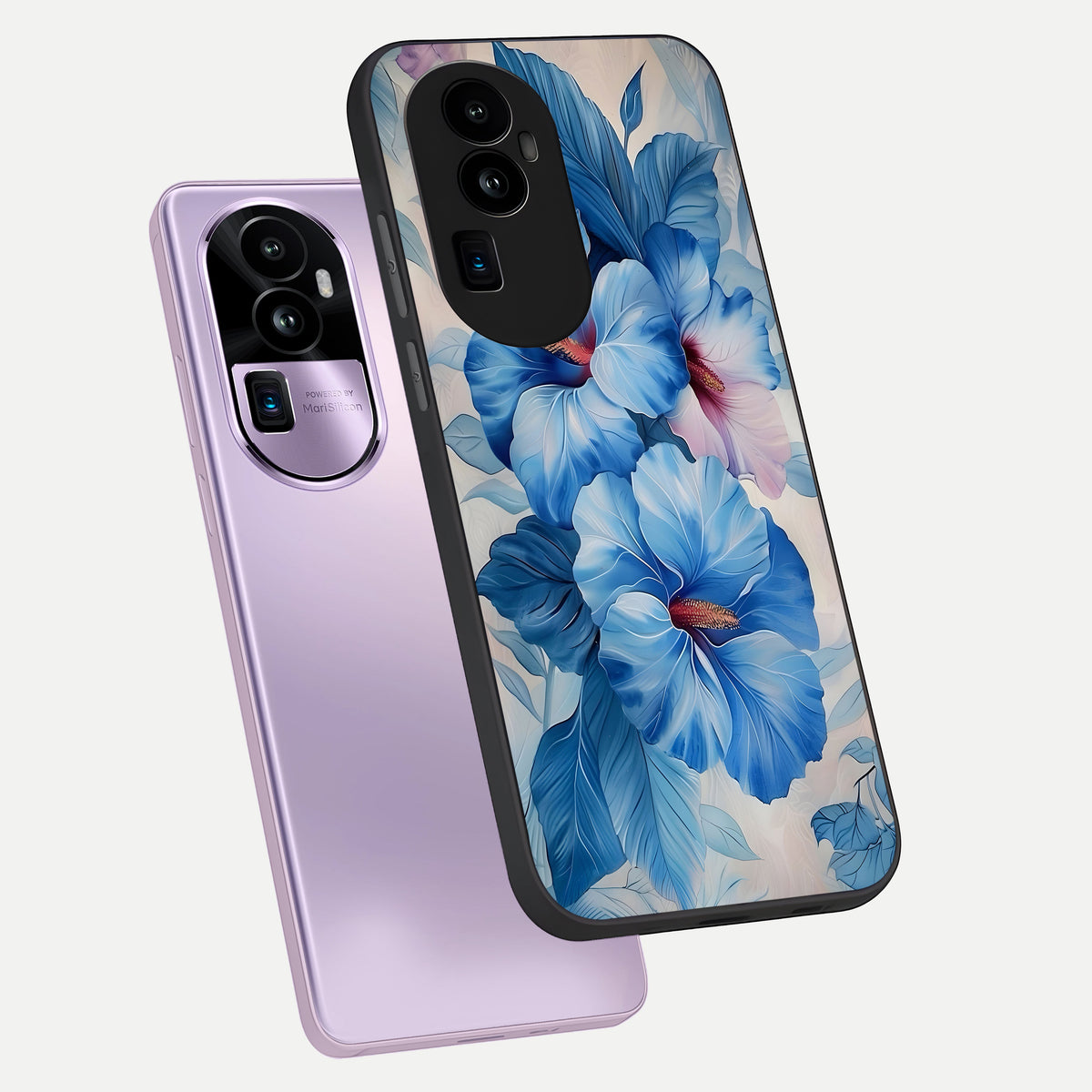  Ocean Hibiscus Grace phone case For Oppo Reno 10 Pro Plus showing premium glass back cover with detailed artwork