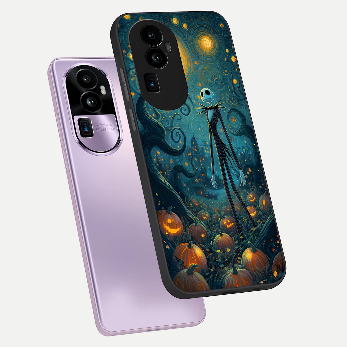  Pumpkin Moonlight Tale phone case For Oppo Reno 10 Pro Plus showing premium glass back cover with detailed artwork