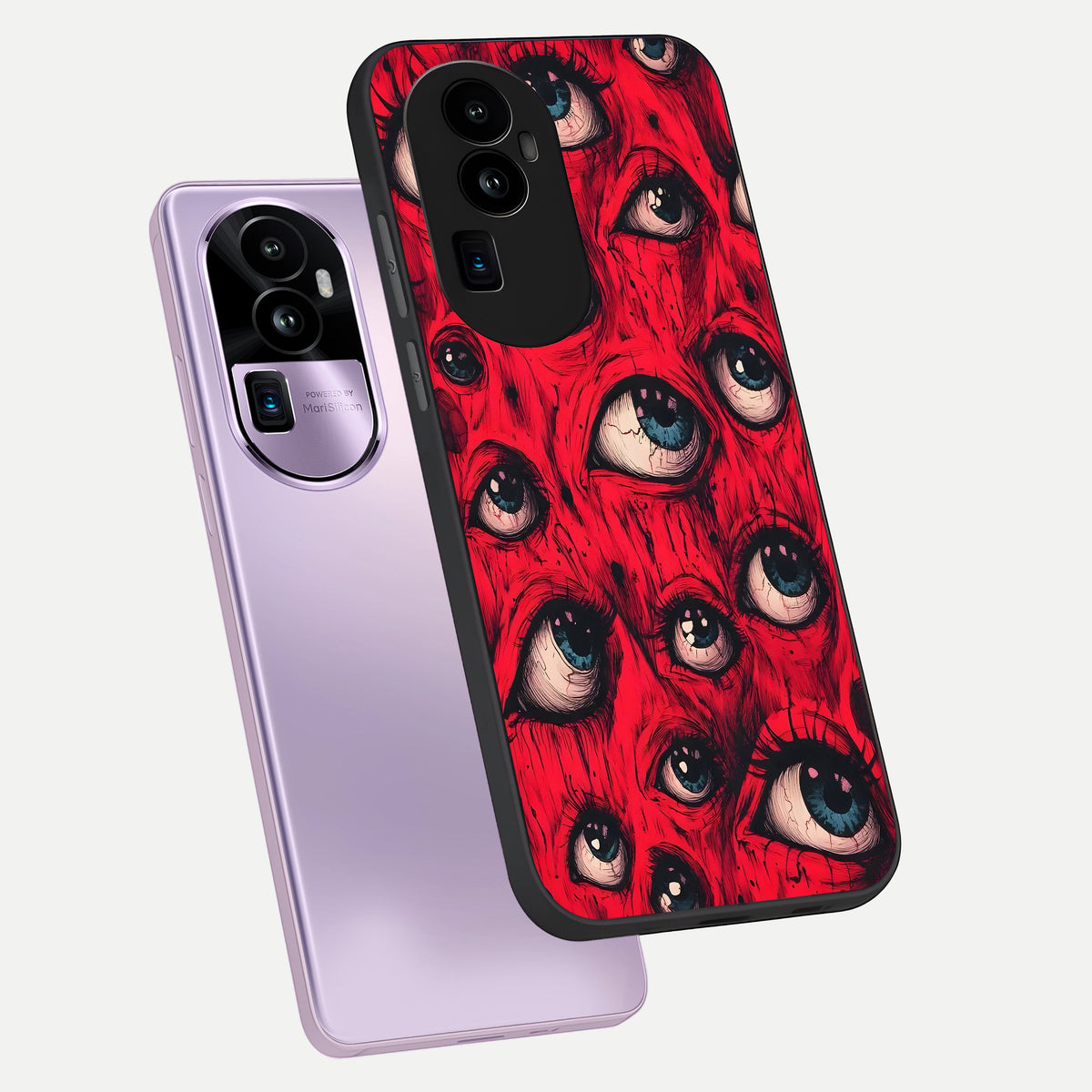  Red Eyes Pattern phone case For Oppo Reno 10 Pro Plus showing premium glass back cover with detailed artwork