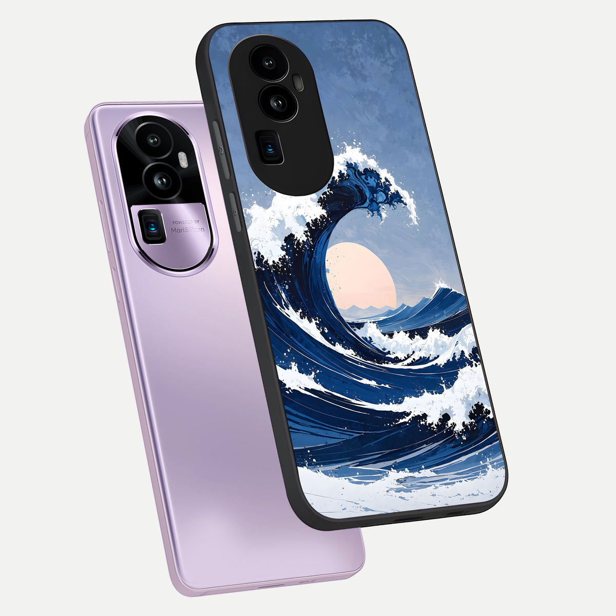  Rising Tide Power phone case For Oppo Reno 10 Pro Plus showing premium glass back cover with detailed artwork