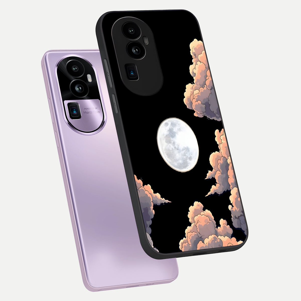  Shade Cloud Moon phone case For Oppo Reno 10 Pro Plus showing premium glass back cover with detailed artwork