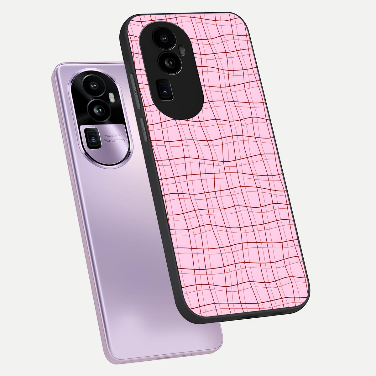  Soft Grid Bliss phone case For Oppo Reno 10 Pro Plus showing premium glass back cover with detailed artwork