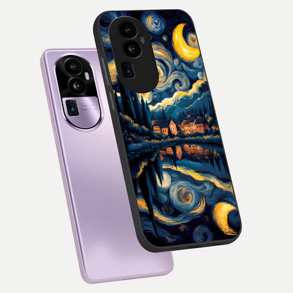  Starry Sky Serenity phone case For Oppo Reno 10 Pro Plus showing premium glass back cover with detailed artwork
