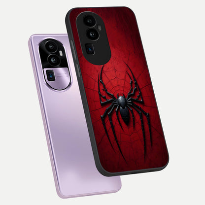  Superhero Web Emblem phone case For Oppo Reno 10 Pro Plus showing premium glass back cover with detailed artwork